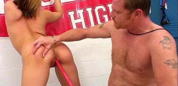 Horny blonde Maya Hills seduces her her coach in the locker room